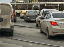 Неожиданный транспортный затор случился в Ростове 17 марта в мкрн.